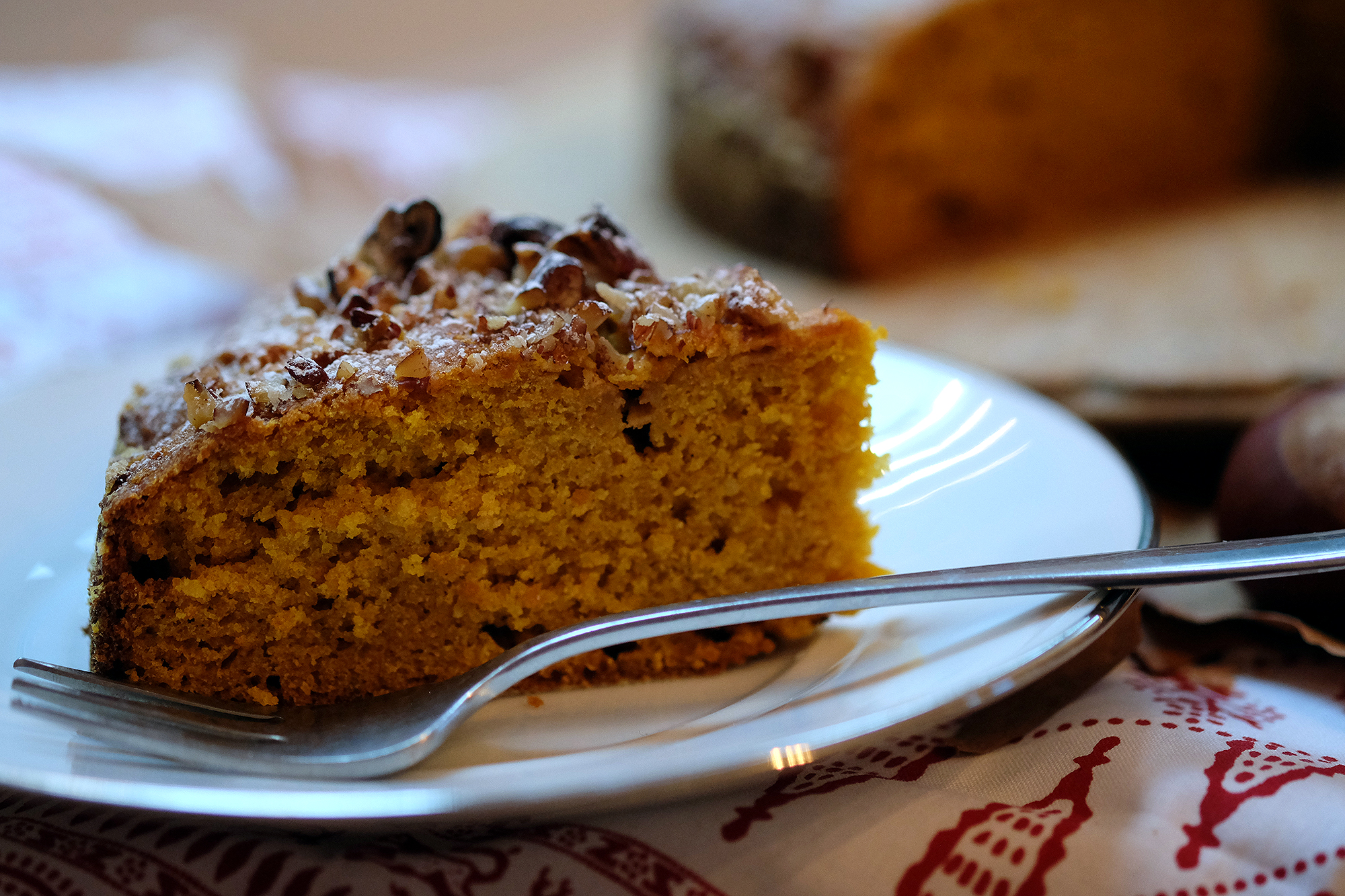 A recipe – Spiced pumpkin and pecan cake