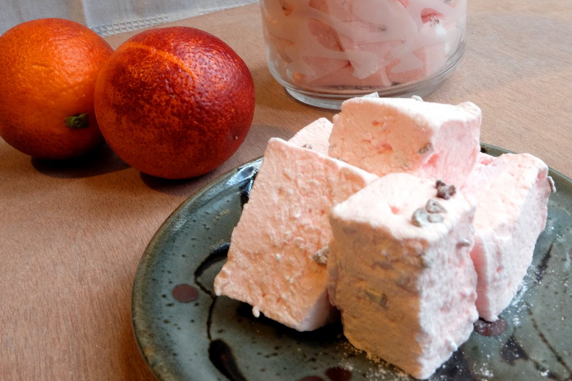 Featured Post Image - A recipe – blood orange and raspberries marshmallows