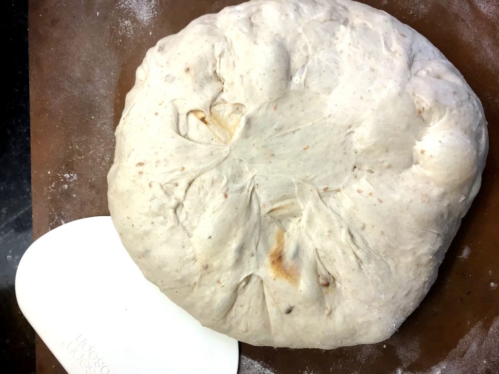 bread dough being ready to fold