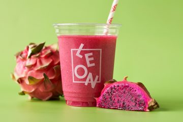 Pink drink and dragon fruit