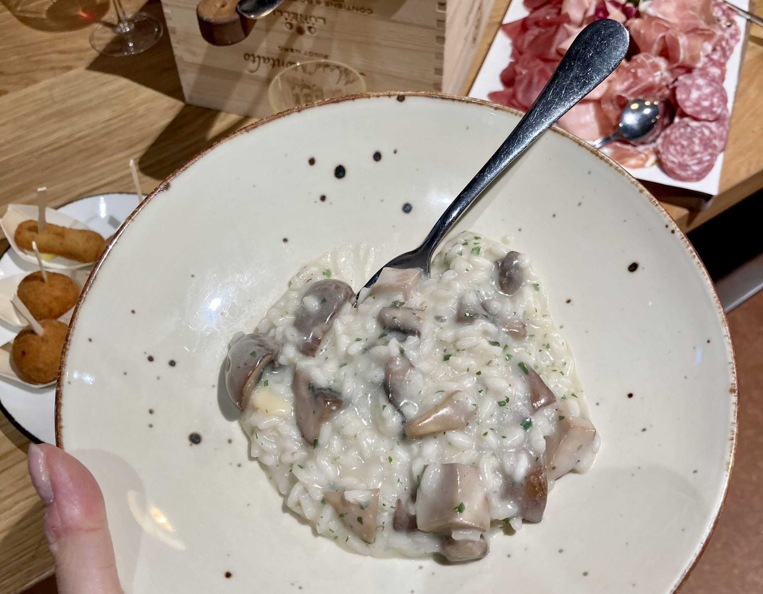 Dish with risotto